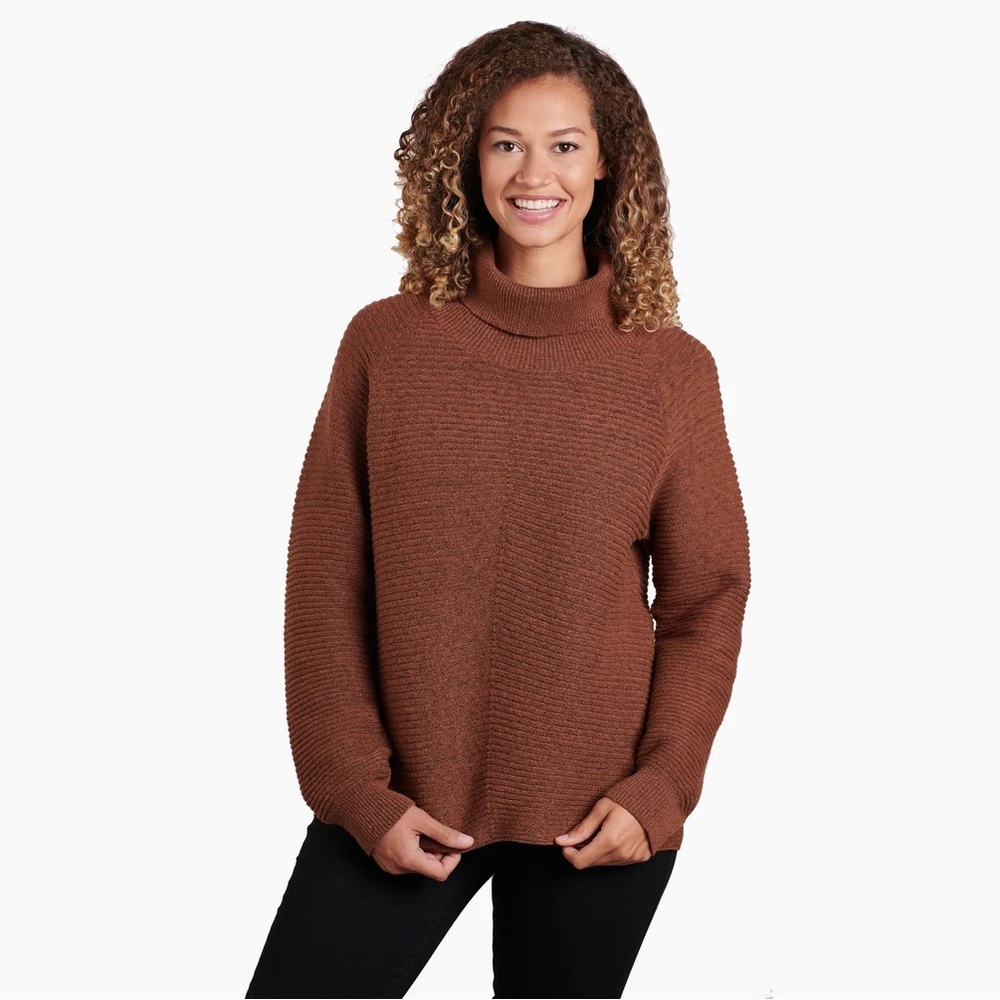 KÜHL Solace Merino Wool Cowl Neck Sweater Brown Women’s L